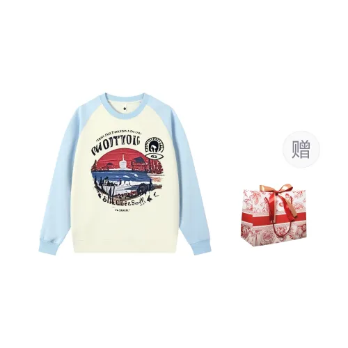 CHANGE SHE Sweatshirt Unisex Beige Apricot & Arctic Blue