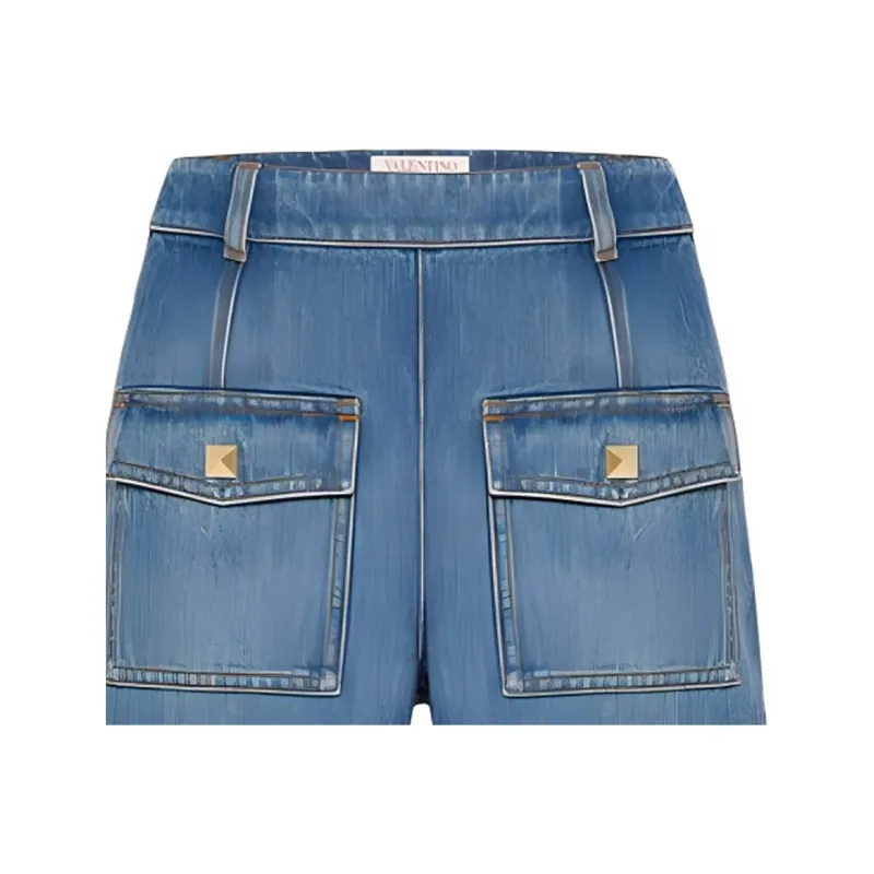 Valentino Denim Shorts Women's Blue-1
