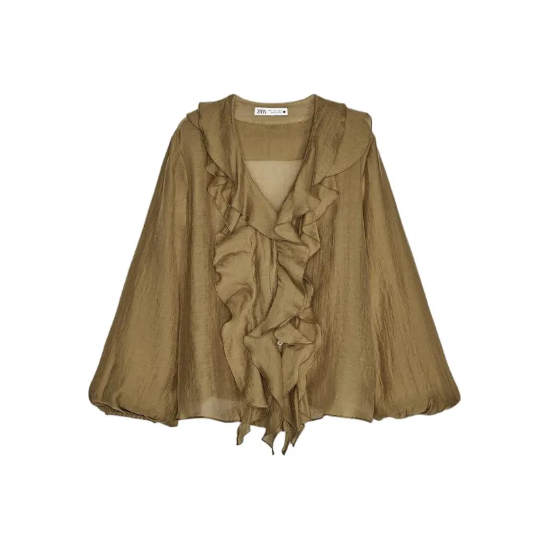 ZARA ZW Series Shirt Women's Mustard-0