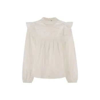 WEEKEND MaxMara Embroidered Ruffled Blouse