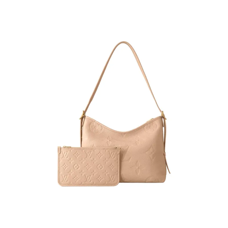 LOUIS VUITTON Carryall Grain Cow Leather Shoulder Bag Trumpets Women's Sand-2