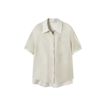 DIALOGUE Shirt Women's Light Tea Brown Green