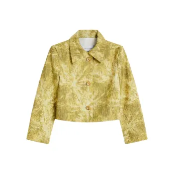 SCANLAN THEODORE Tinsel Linen Jacket Jackets Coats Women's Lime/Lime Green