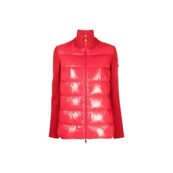 Moncler Padded-panels Wool-blend Cardigan