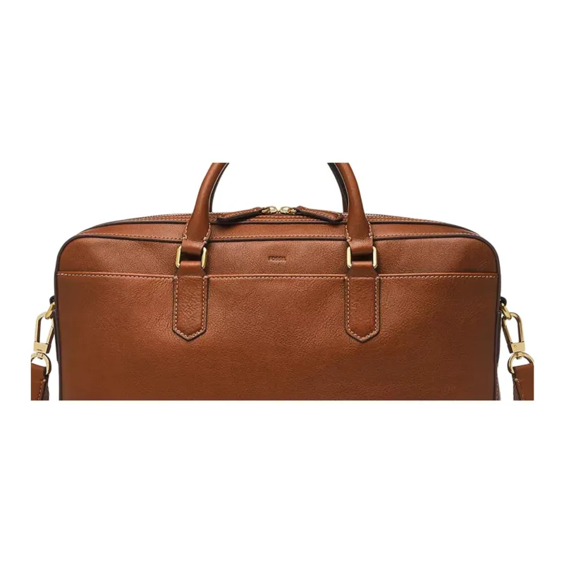 FOSSIL Leather Portable One Shoulder Briefcase Men's Medium Brown-3