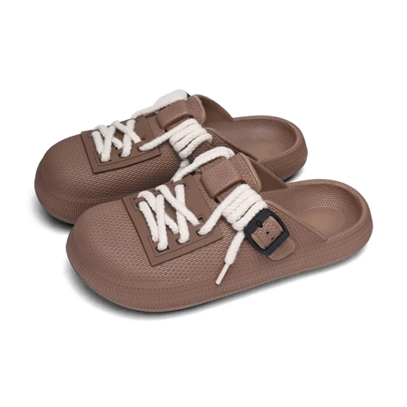 XMISTUO Premium Vintage Bucaner Men's EVA Waterproof Platform Lazy Slip on Closed Toe Couple Slippers, Home Slippers-18