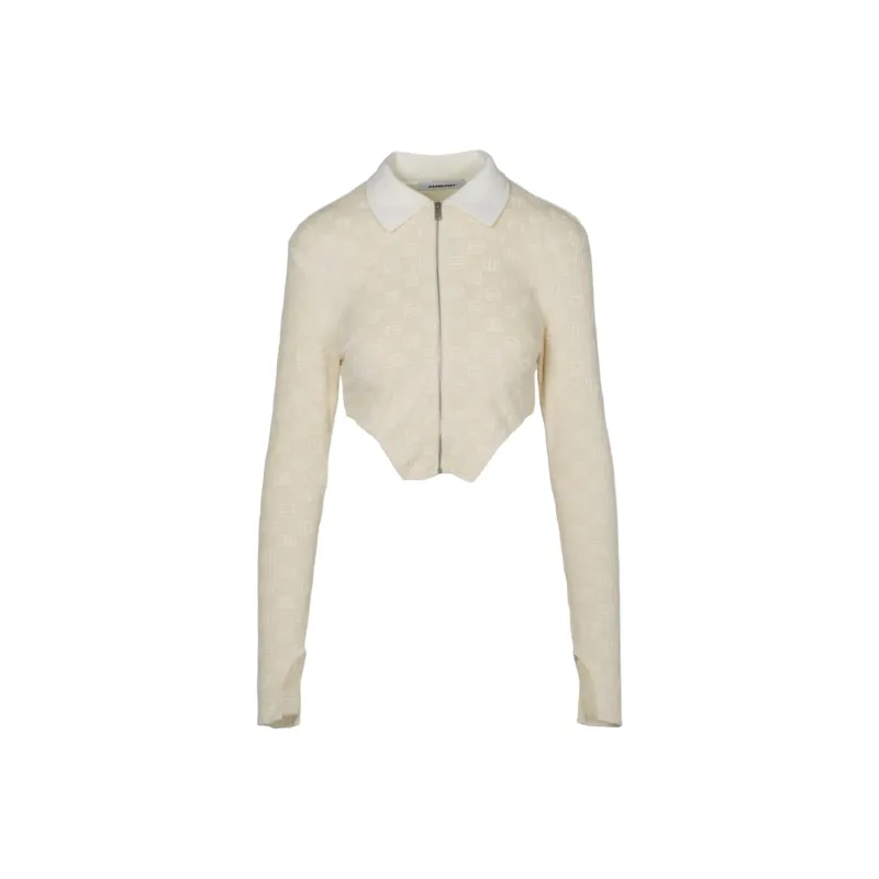 AMBUSH Monogram Jacquard Cropped Jacket White-0