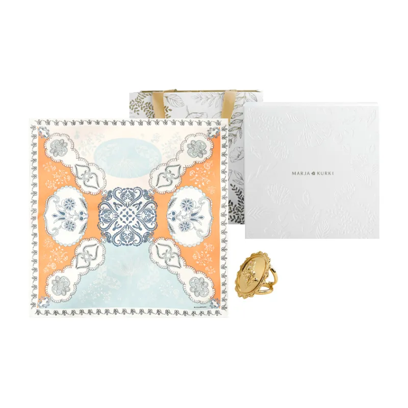 MARJAKURKI Silk Square Scarf Women's-1