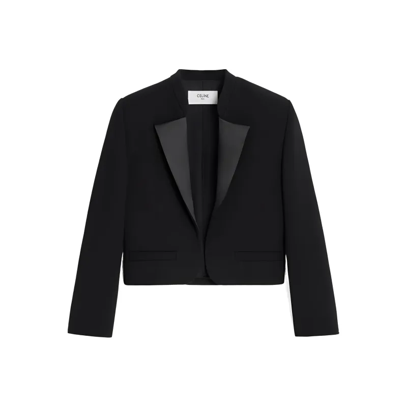 CELINE Jacket In Satin lined Double Faced Wool Crepe-0