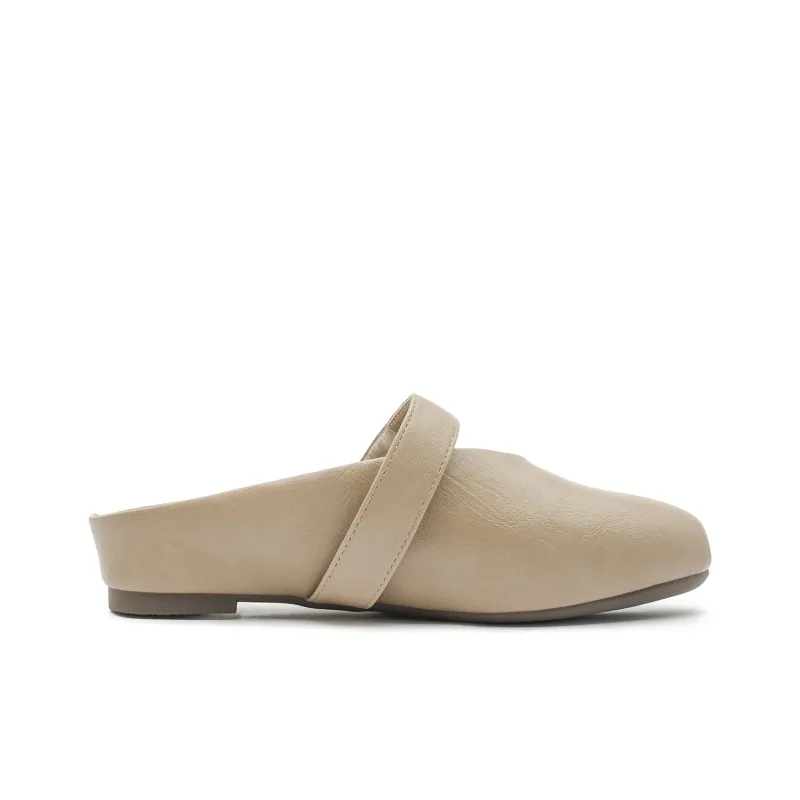 JOSINY Leather Patchwork Abrasion Resistant Slip Resistant Quick Dry Closed Toe Slippers Women's Khaki-3