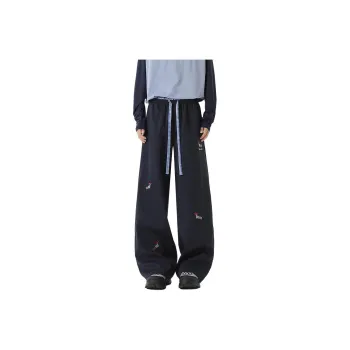 IJRJ Casual Pants Unisex Navy Blue