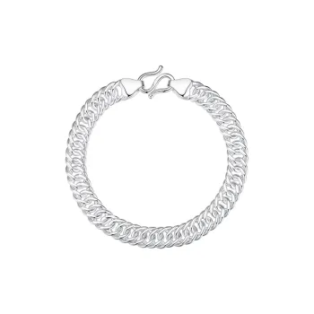 Heart Grass S999 Fine Silver Pure Silver Bracelets Men's