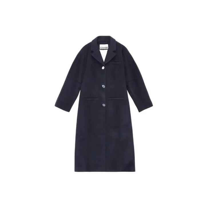 GANNI Coats Women's Navy Blue-0