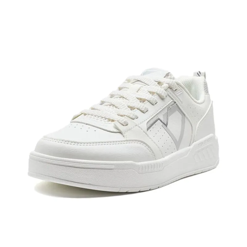 XTEP Innovation Non slip Lightweight Low Top Skateboard Shoes Women's Sail White-1