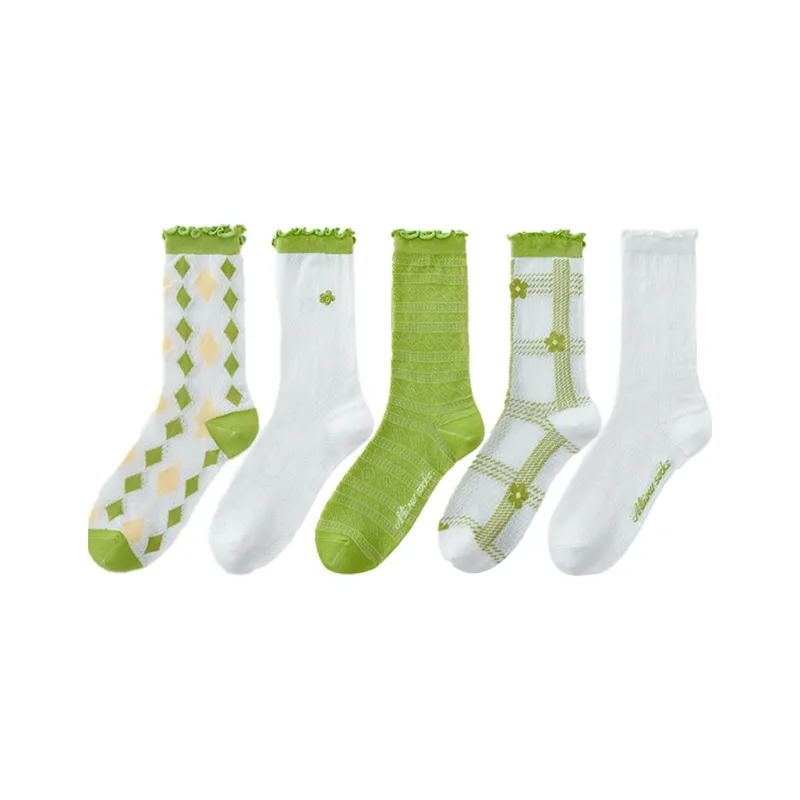 MIIOW Mid Calf Socks Women's 5 Pack-16
