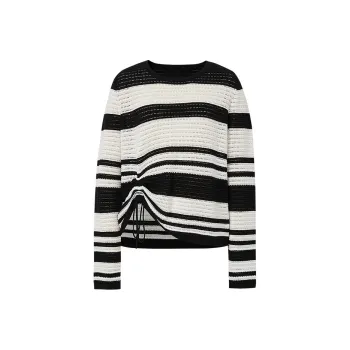 Hopeshow Knitwear Women's Black White Stripes