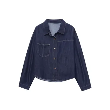 CHARM PICK Shirt Women's Denim Blue