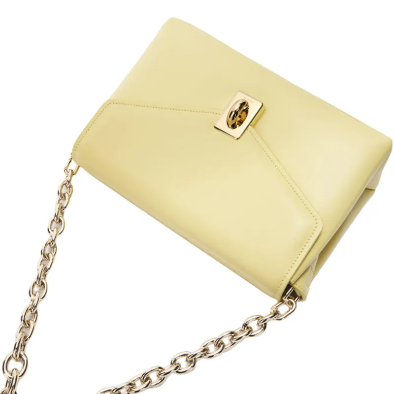 Furla Cow Leather Shoulder Bag Women's Yellow-2