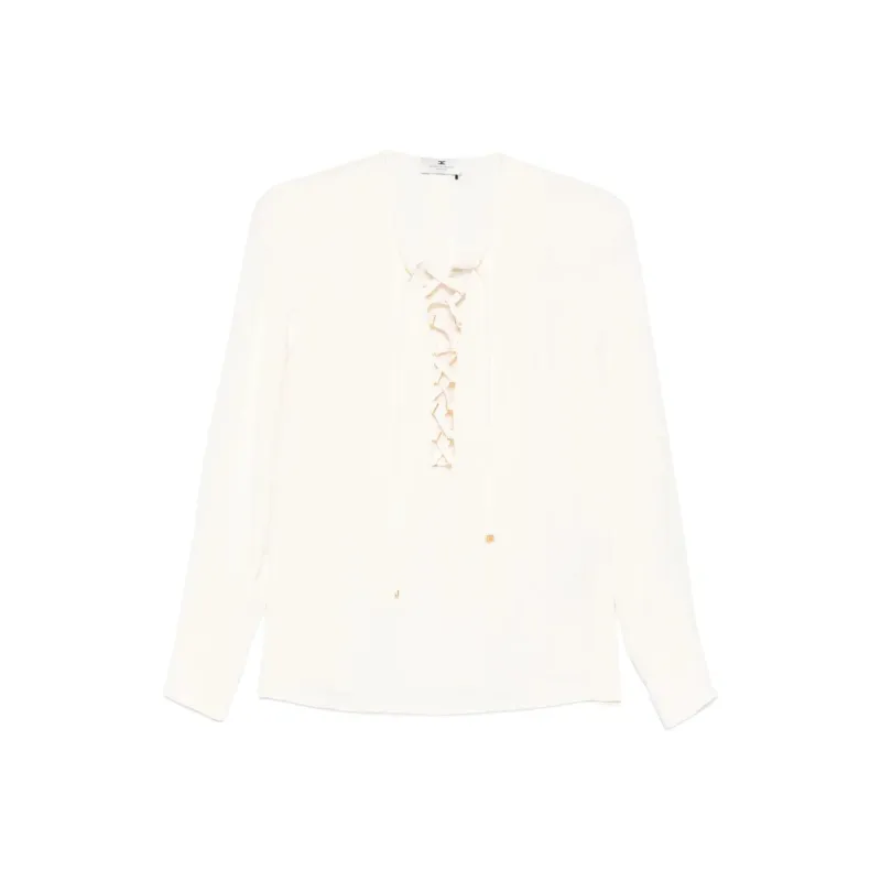 Elisabetta Franchi Laced Long Sleeved Blouse-0