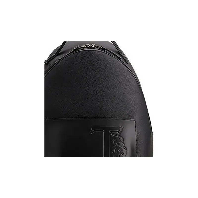 TOD'S Hammered Leather Backpack Medium Size Men's Black-4