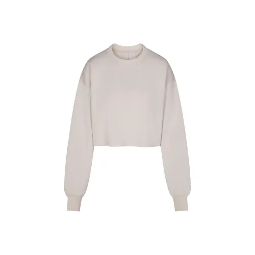 SKIMS COTTON FLEECE CROPPED CREWNECK Sweatshirt Women's STONE/Stone Color