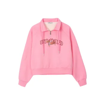 FAWENXIANGZI Sweatshirt Women's Pink