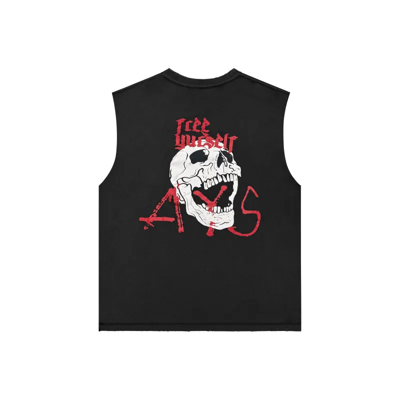 Askyurself Tank Tops Unisex Washed Black-0