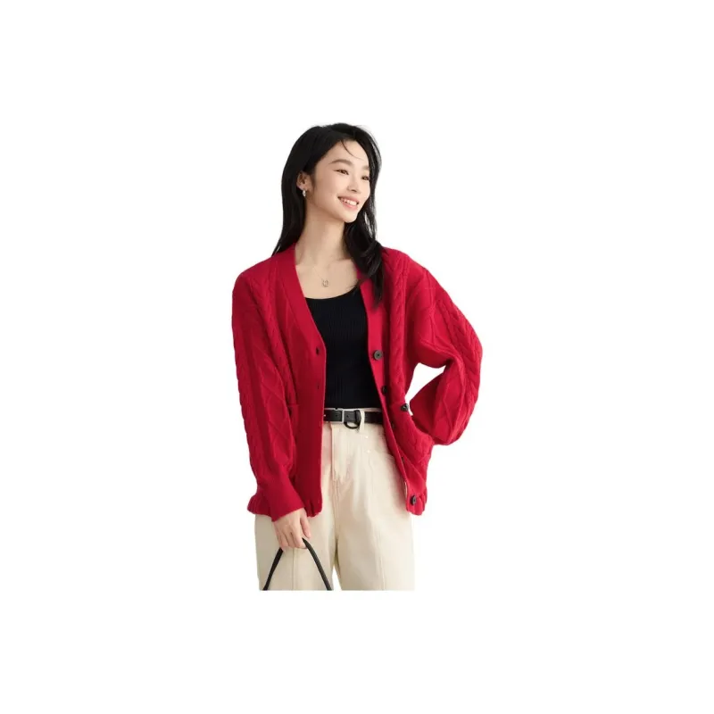 Elva' Island Knitwear Women's Red-0