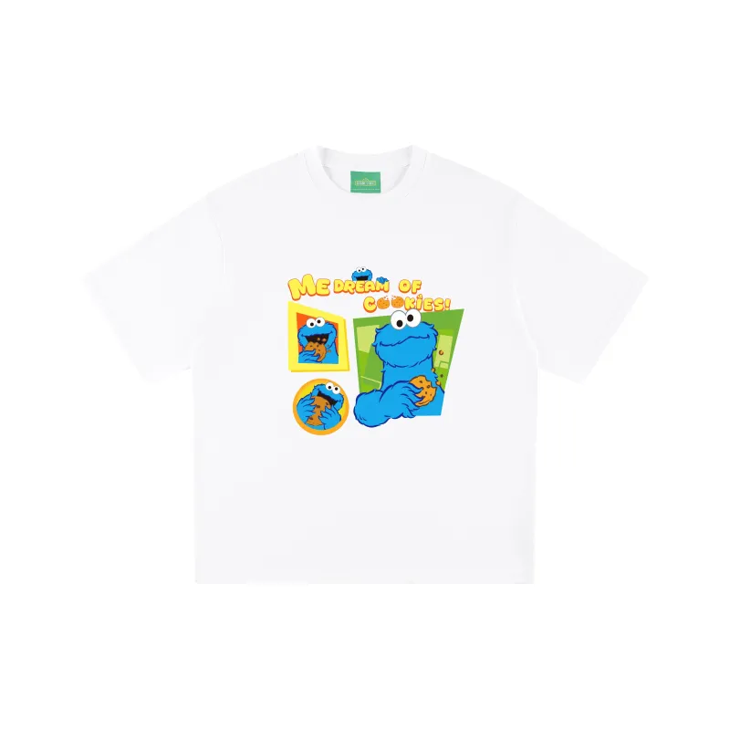 SESAME STREET [Cookie Monster Collection] Short Sleeved T Shirts Unisex-4