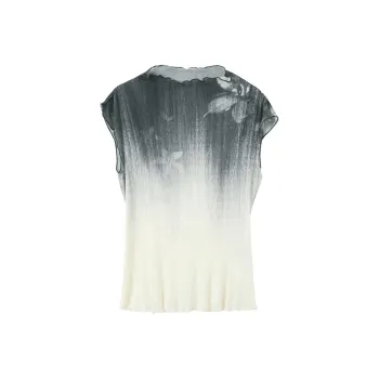 3COLOUR Chiffon Shirt Women's Silent Gray Blended