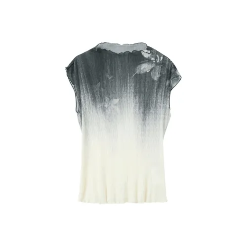 3COLOUR Chiffon Shirt Women's Silent Gray Blended