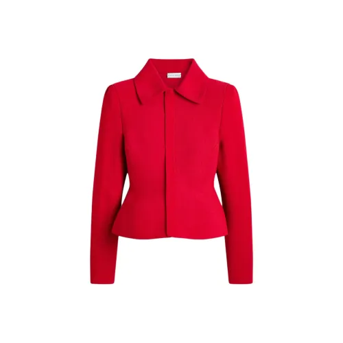 SCANLAN THEODORE Crepe Knit Peplum Collar Jacket Jackets & Coats Women's Red/Red
