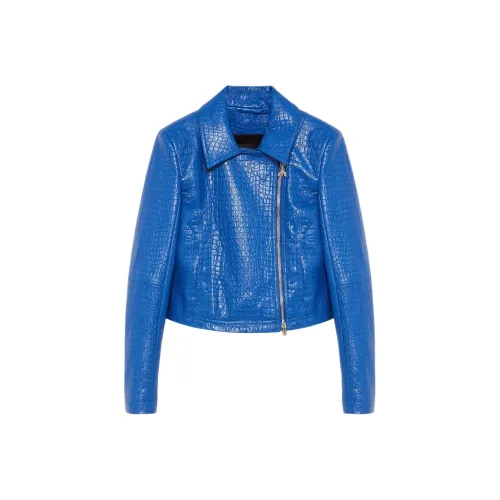 Patrizia Pepe Crocodile embossed Biker Jacket