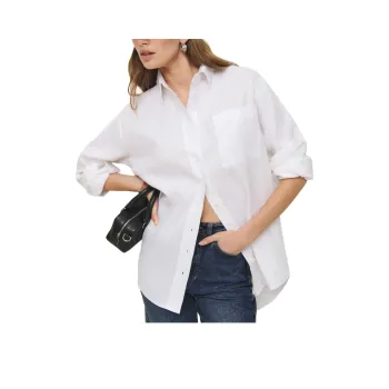 REFORMATION Eli Oversized Linen Shirt Women's White