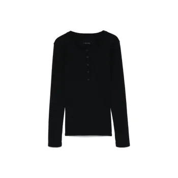 NILI LOTAN Ribbed Henley Top