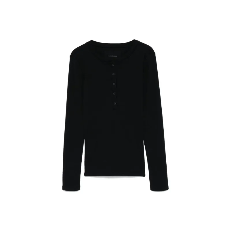 NILI LOTAN Ribbed Henley Top-0
