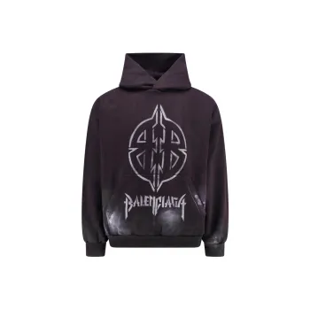 Balenciaga Medium Fit Hoodie 'Washed Black/White'