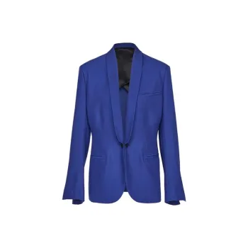 Ferragamo Silk Shantung Twin Button Blazer Blue