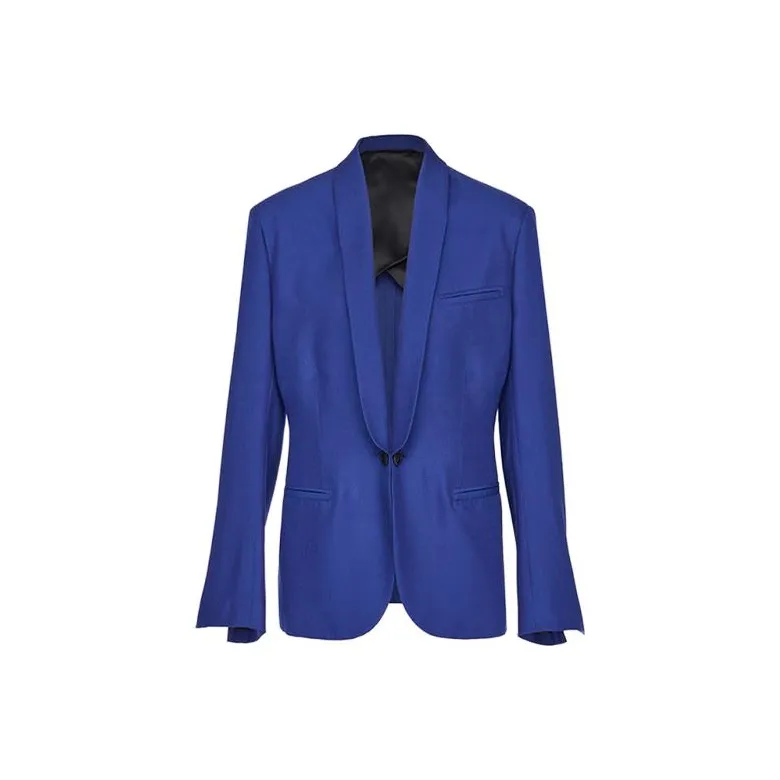 Ferragamo Silk Shantung Twin Button Blazer Blue-0