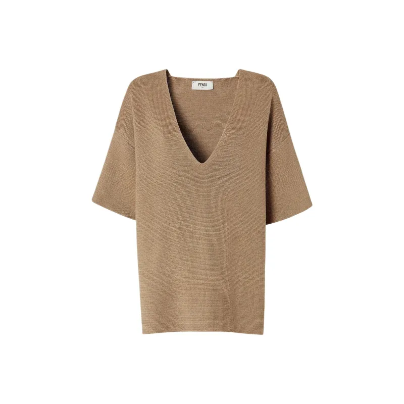FENDI SS25 Knitwear Women's Dark Beige-0