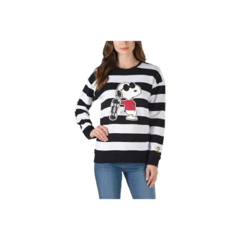Vans Sweatshirt Women's Black White Stripes