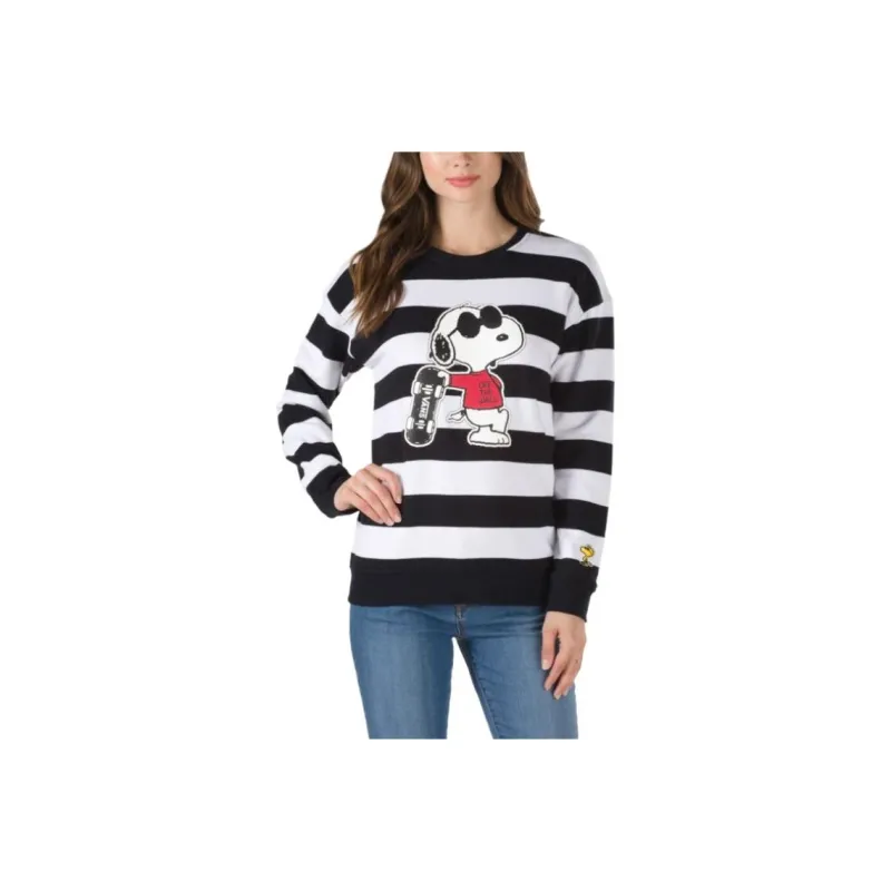 Vans Sweatshirt Women's Black White Stripes-0