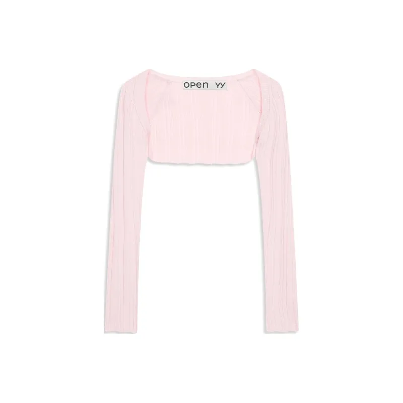 Open Yy PLEATED BOLERO CARDIGAN Knitwear Women's PIN/Pink-0