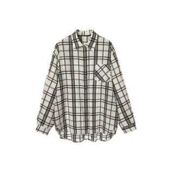 EKOOL Shirt Women's Black White Plaid