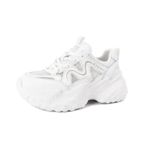 Spider King Breathable Lightweight Height Increasing Low Top Chunky Sneakers Women's