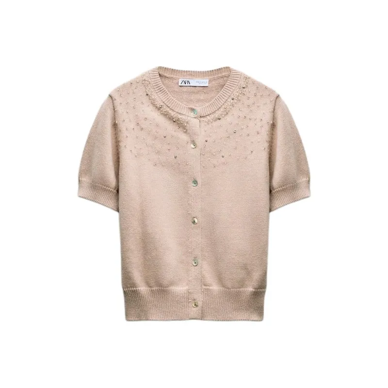 ZARA Knitwear Women's Brown Yellow-0