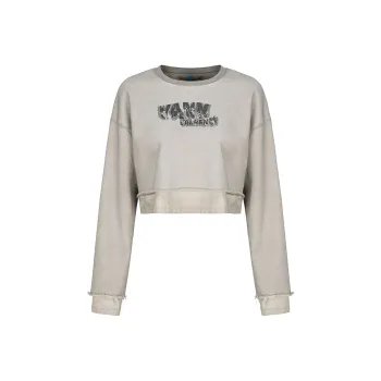 VANN VALRENCÉ Sweatshirt Women's Distressed Gray