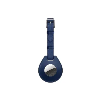 HERMES Apple AirTag Swift Calfskin Luggage Tag Women's Sapphire Blue