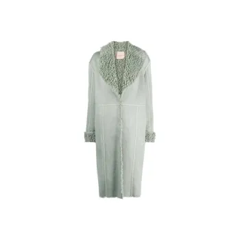 Twinset Faux shearling V neck Coat