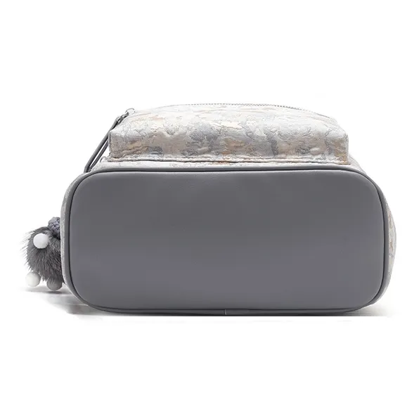 BETTINA VIVIAN PU, Textile Mixture Backpack Women's Star Moon Gray-5